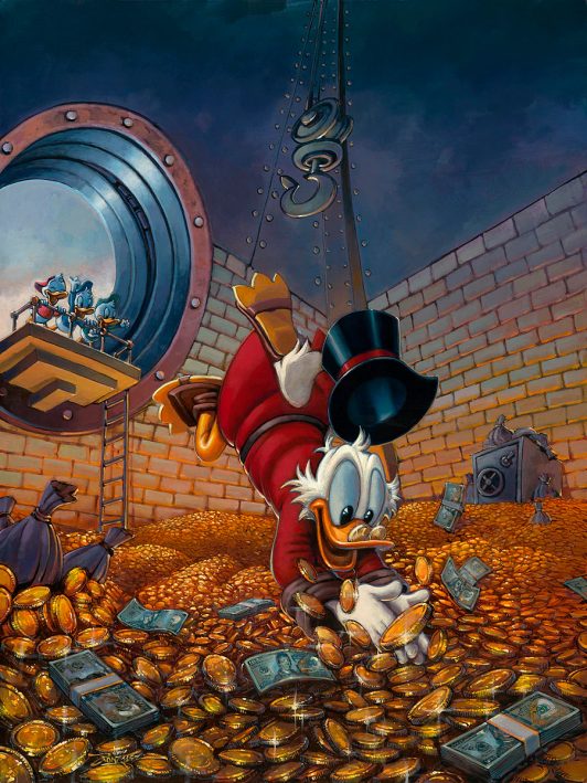 Scrooge McDuck- Diving in Gold - Click Image to Close