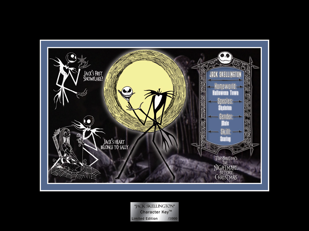 Nightmare Before Chistmas- Jack Skellington Character Key Framed - Click Image to Close
