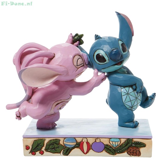 Lilo & Stitch- Angel Kissing Stitch Under Mistletoe - Click Image to Close