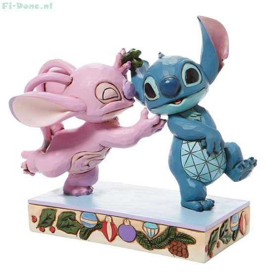 Lilo & Stitch- Angel Kissing Stitch Under Mistletoe - Click Image to Close