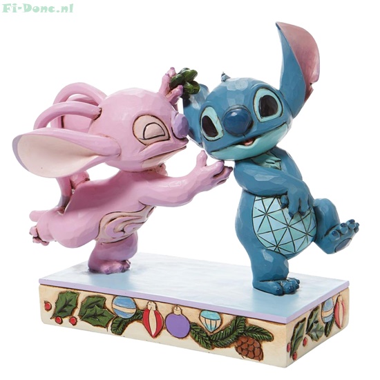 Lilo & Stitch- Angel Kissing Stitch Under Mistletoe