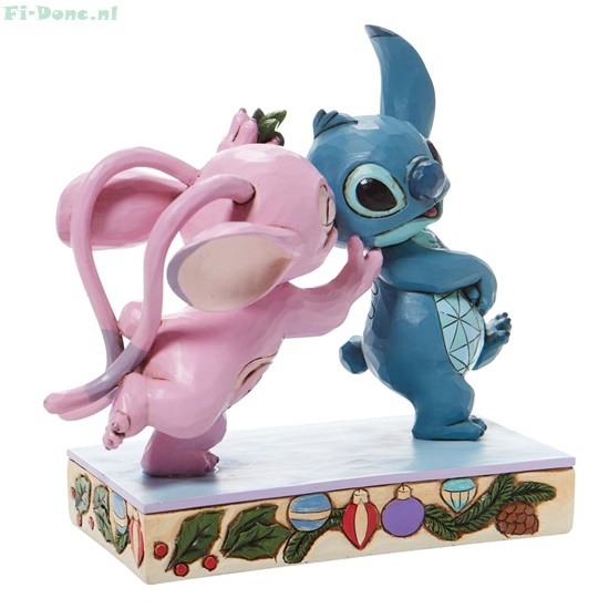 Lilo & Stitch- Angel Kissing Stitch Under Mistletoe