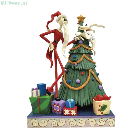 Nightmare Before Christmas- Santa Jack With Zero at Tree - Click Image to Close