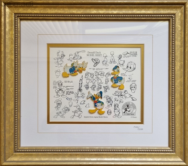 Donald Duck Model Sheet Framed Pin set