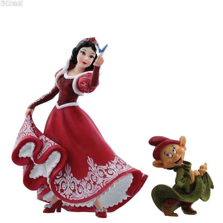 Snow White- Christmas Snow White & Dopey Figurine - Click Image to Close