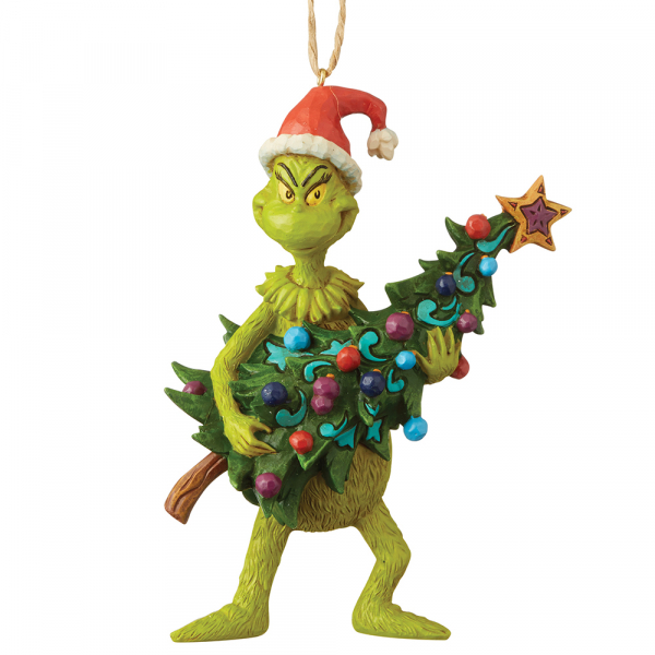 Grinch Holding Christmas Tree ornament - Click Image to Close