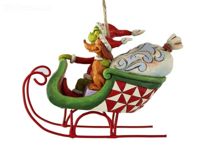Grinch & Max in Sleigh Hanging Ornament
