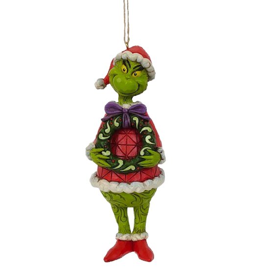 Grinch with wreath-ornament