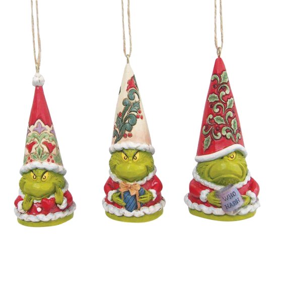 Grinch- Gnome Hanging Ornament set - Click Image to Close