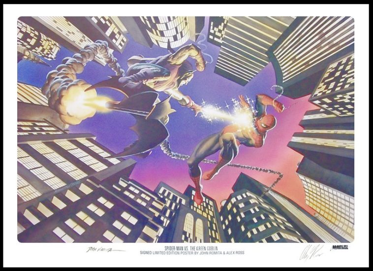 Spider-man vs. the Green Goblin in Frame - Click Image to Close