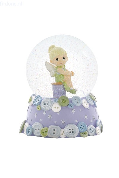 Tinker Bell Sitting on Spool Of Thread Waterball - Click Image to Close