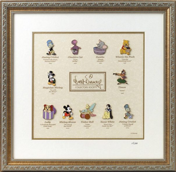 WDCC WDCS Framed Pin Set 10 years