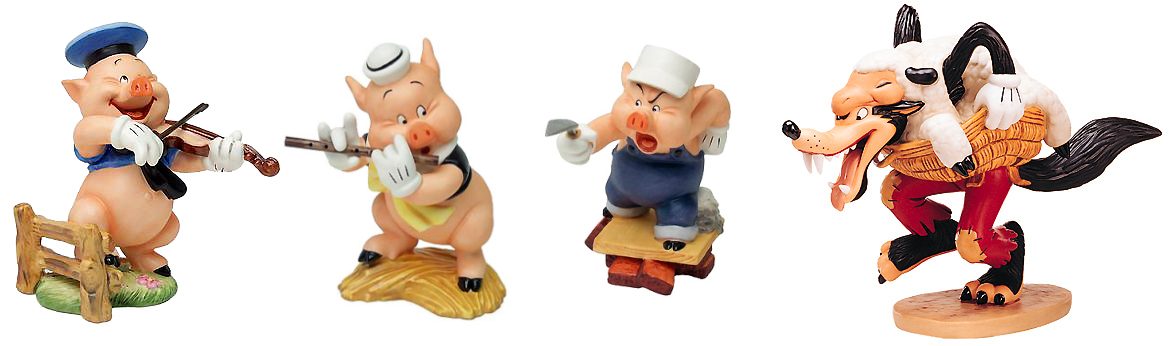 WDCC Three Little Pigs - Drie biggetjes en de Wolf