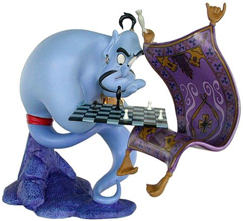 WDCC Aladdin- Genie Playing Chess - Click Image to Close