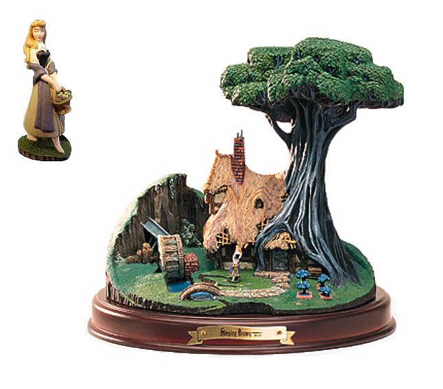 WDCC Enchanted Places - woodcutters cottage met Aurora miniatuur